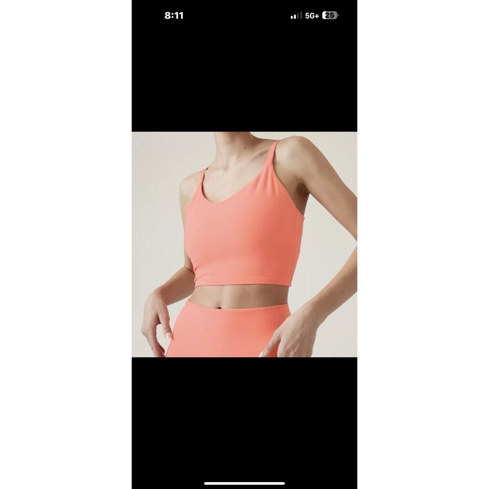 ATHLETA A-C EXHALE SPORTS BRA IN ISLAND CORAL SIZE MEDIUM NEW